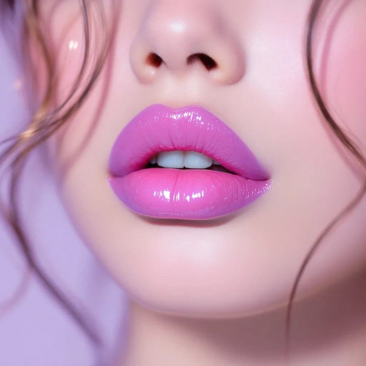 Cuidado de la piel de labios hidratados y jóvenes con skincare coreano