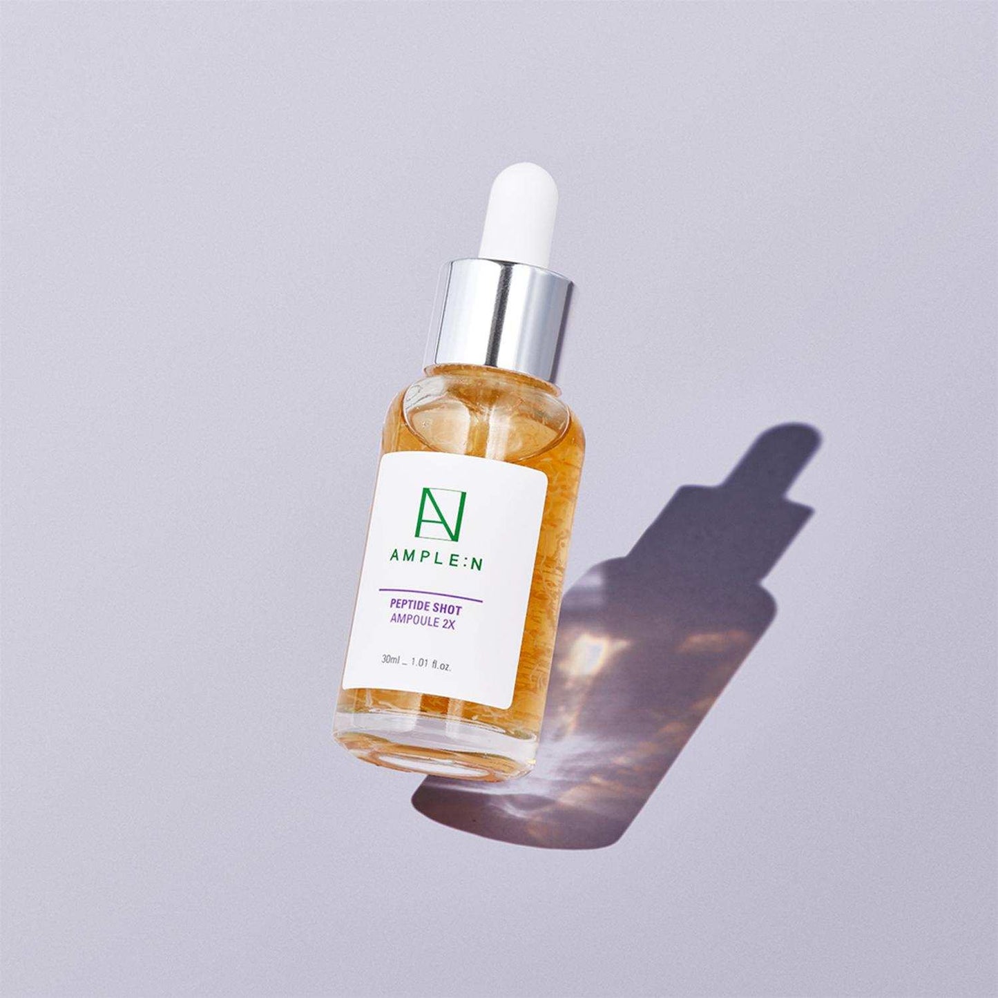Mini sérum facial antiedad AMPLEN 10ml con péptidos reafirmantes y antiarrugas.