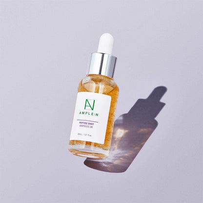Mini sérum facial antiedad AMPLEN 10ml con péptidos reafirmantes y antiarrugas.